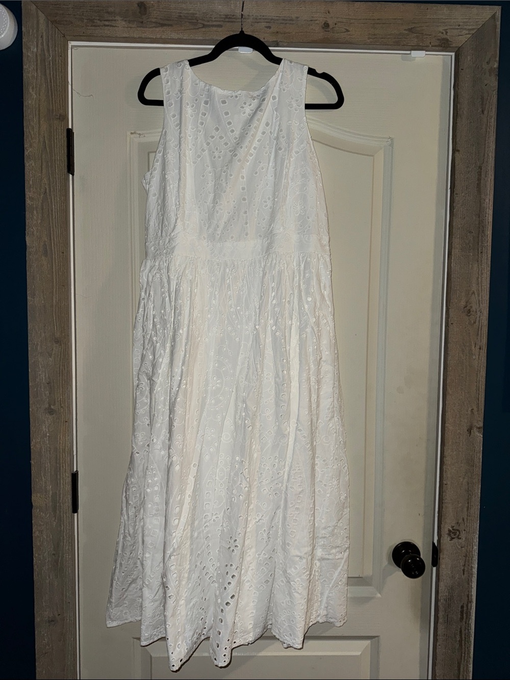 Indigo Rein White Eyelet V-Neck Midi Dress